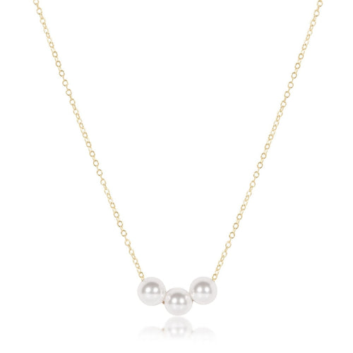 16" Necklace Gold Joy with Pearl