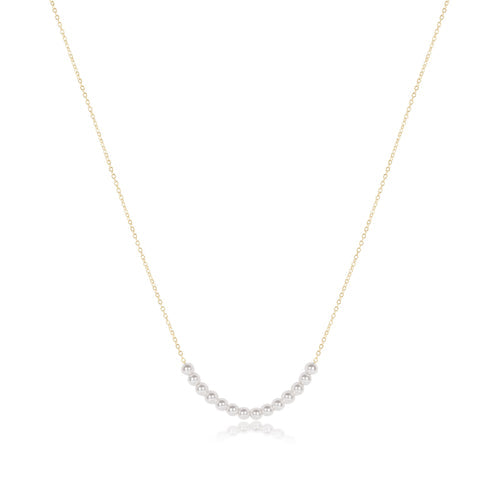 16" Necklace Gold - Classic Beaded Bliss - 4mm Pearl