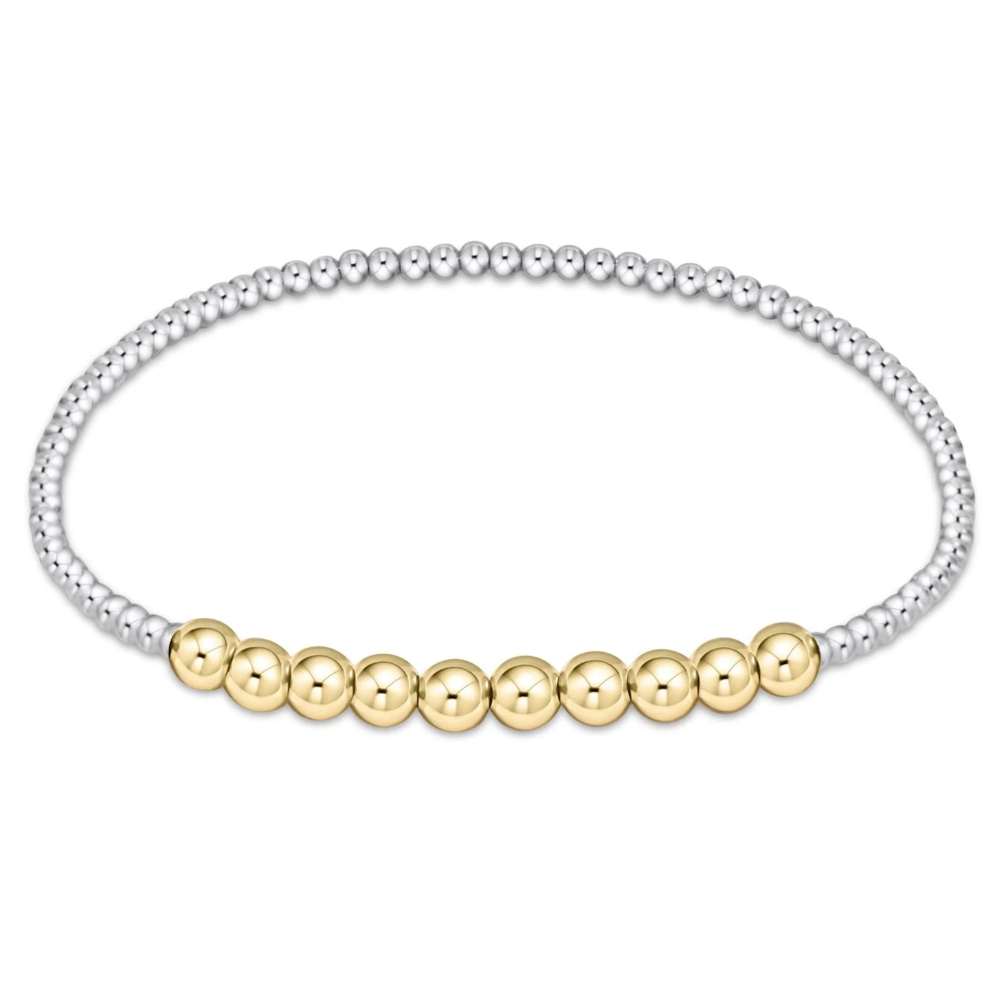 Classic Beaded Bliss 2mm Bead Bracelet - Mixed Metal