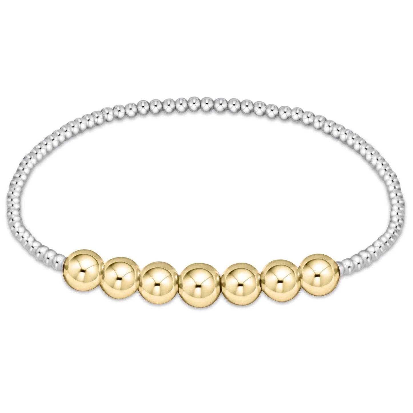 Classic Beaded Bliss 3mm Bead Bracelet - Mixed Metal