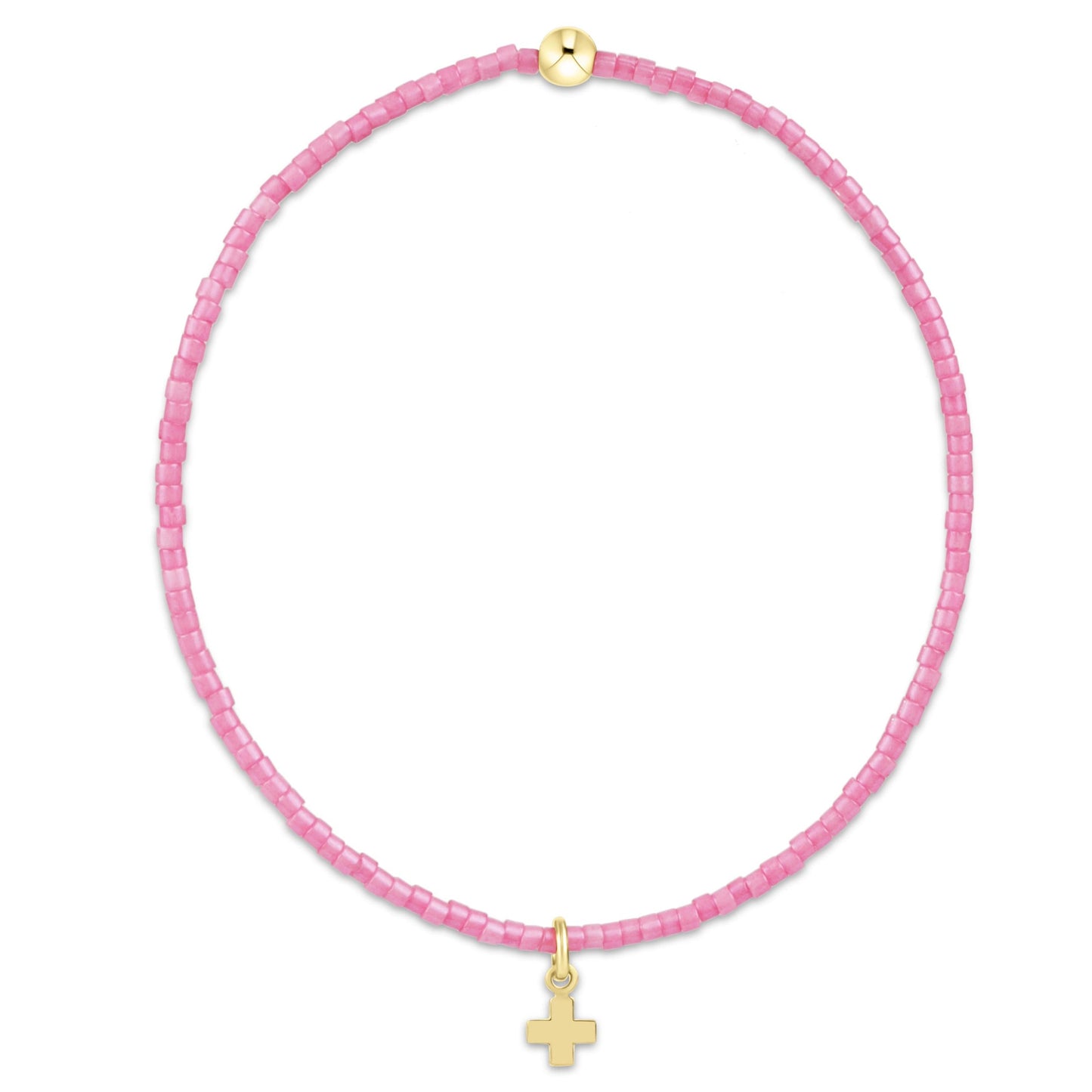 Hope Classic Bubblegum - Bracelet - Signature Cross Small Gold Charm