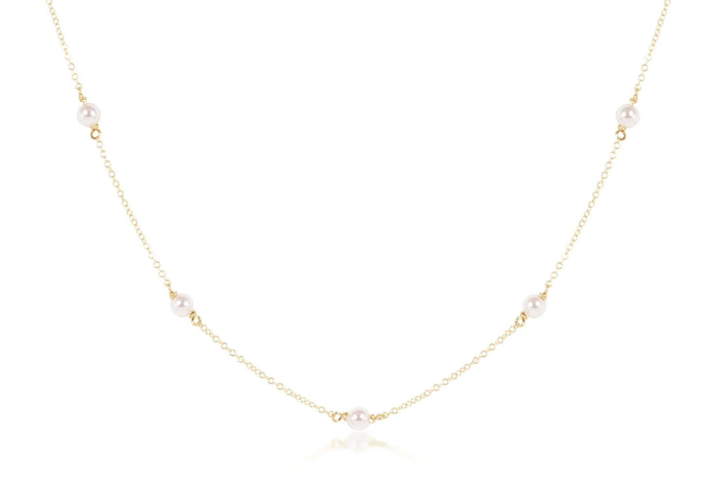 15" Simplicity Choker Gold, 4mm Pearl