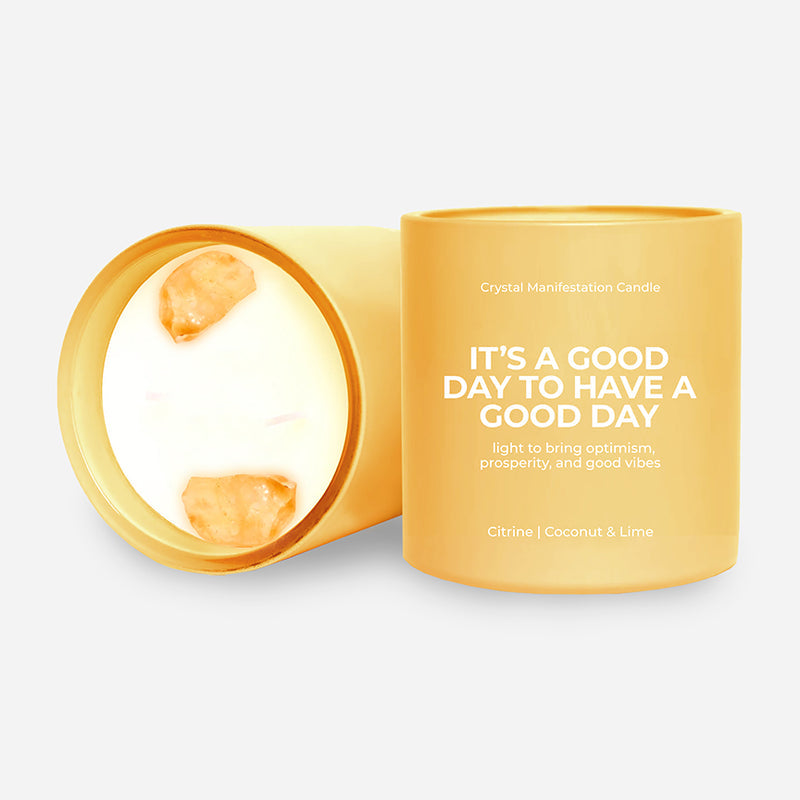 Crystal Manifestation Candle Good Day
