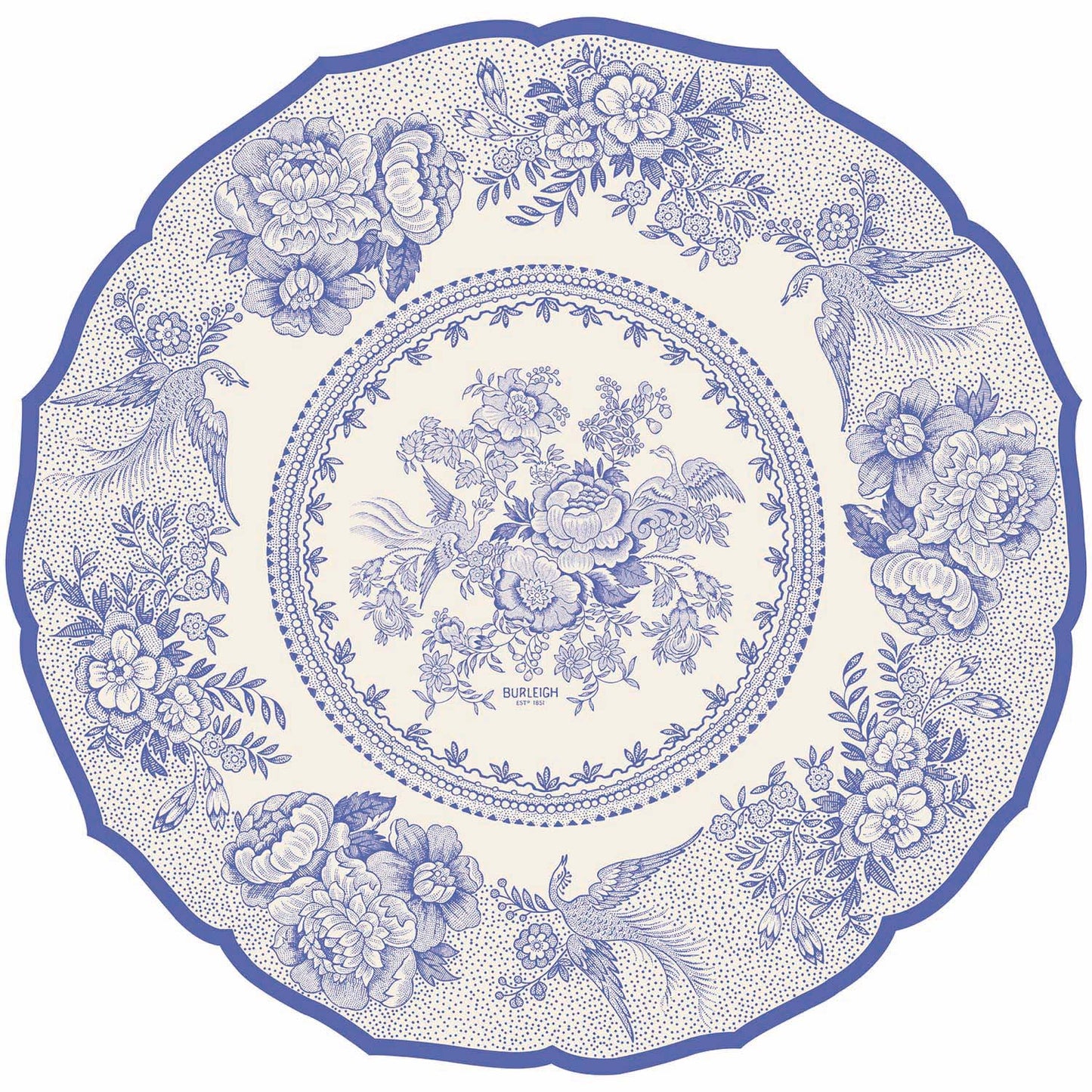 Die Cut Paper Placemat - Blue Asiatic Pheasants