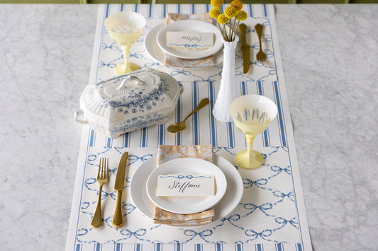 Paper Table Runner - Cornflower Blue Linen - 20"x25'