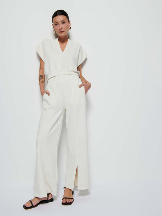 Lincoln Front Slit Pant - Porcelain