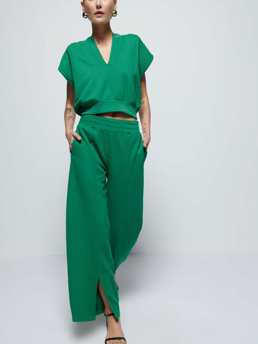 Lincoln Front Slit Pant - Verdant Green