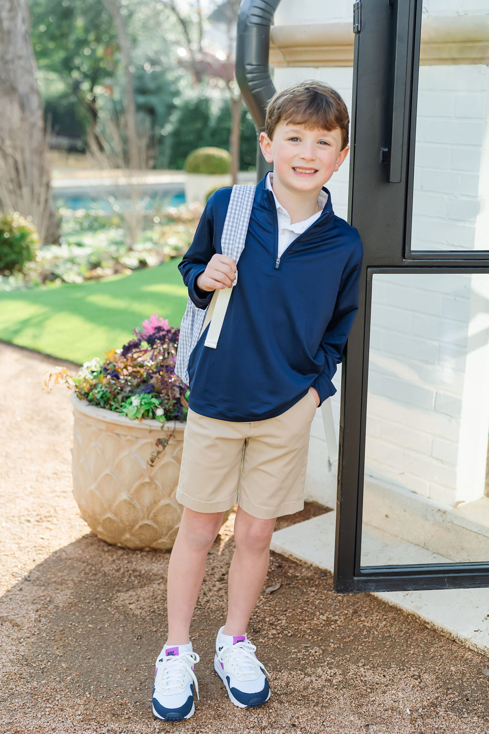 Sam Quarter Zip Performance Pullover - Navy