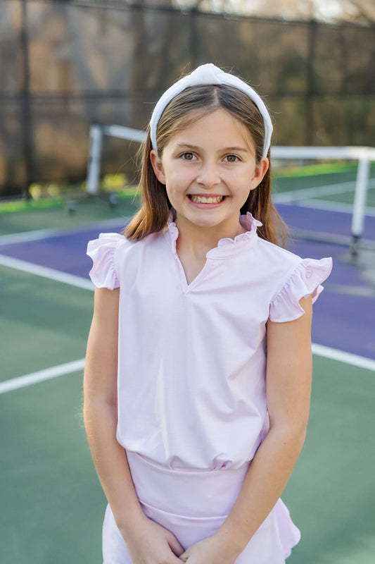 Ellie Performance Top - Pink And White Stripes