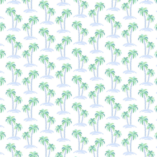 Katie Nightgown - Palm Tree Isle Blue