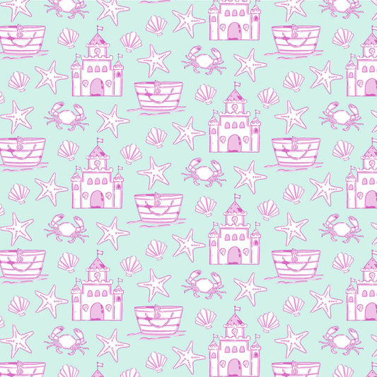 Sharon Women's Pajama Pant  Set - Sandcastles Pink