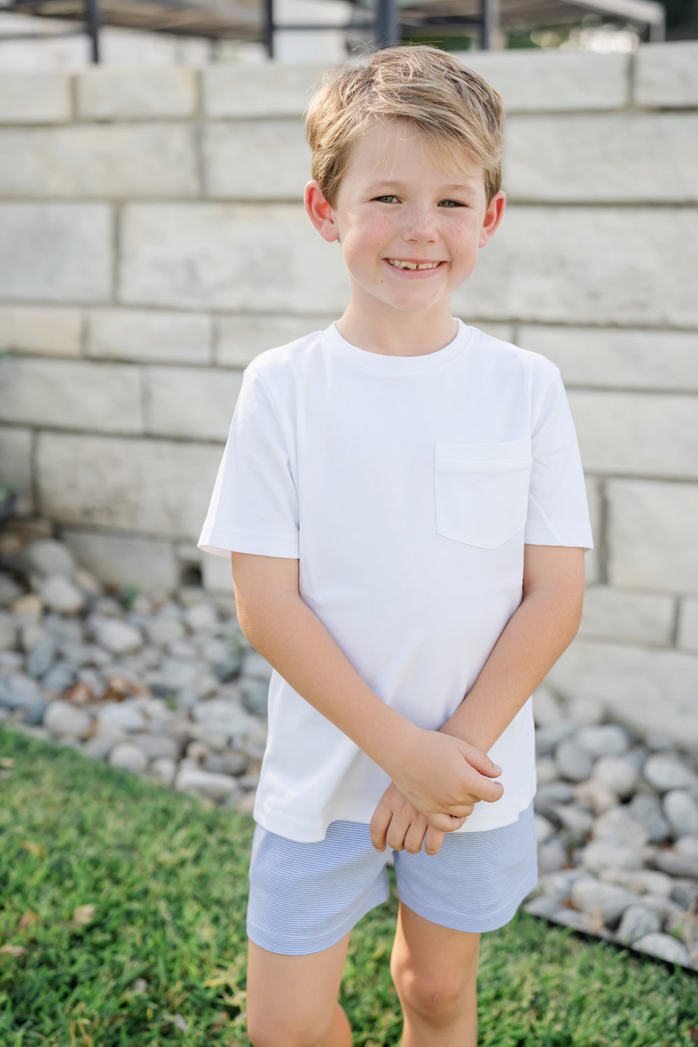 Sawyer Short - Blue and White Stripes