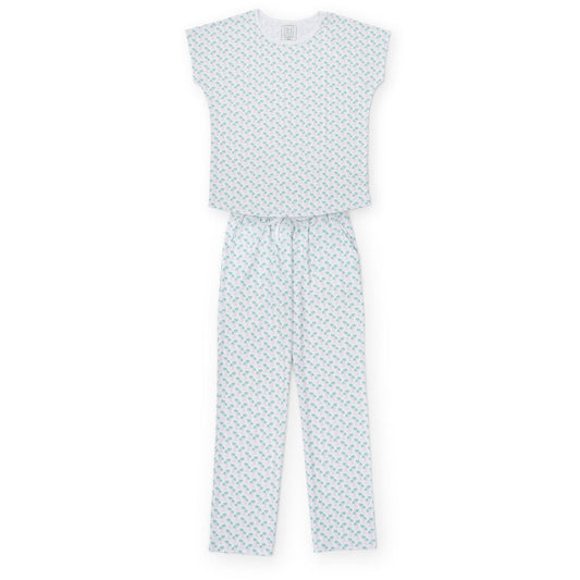 Marcia Women's Pajama Pant Set - Palm Tree Isle Pink