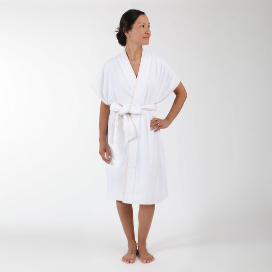 Terry Cotton Robe - Blue