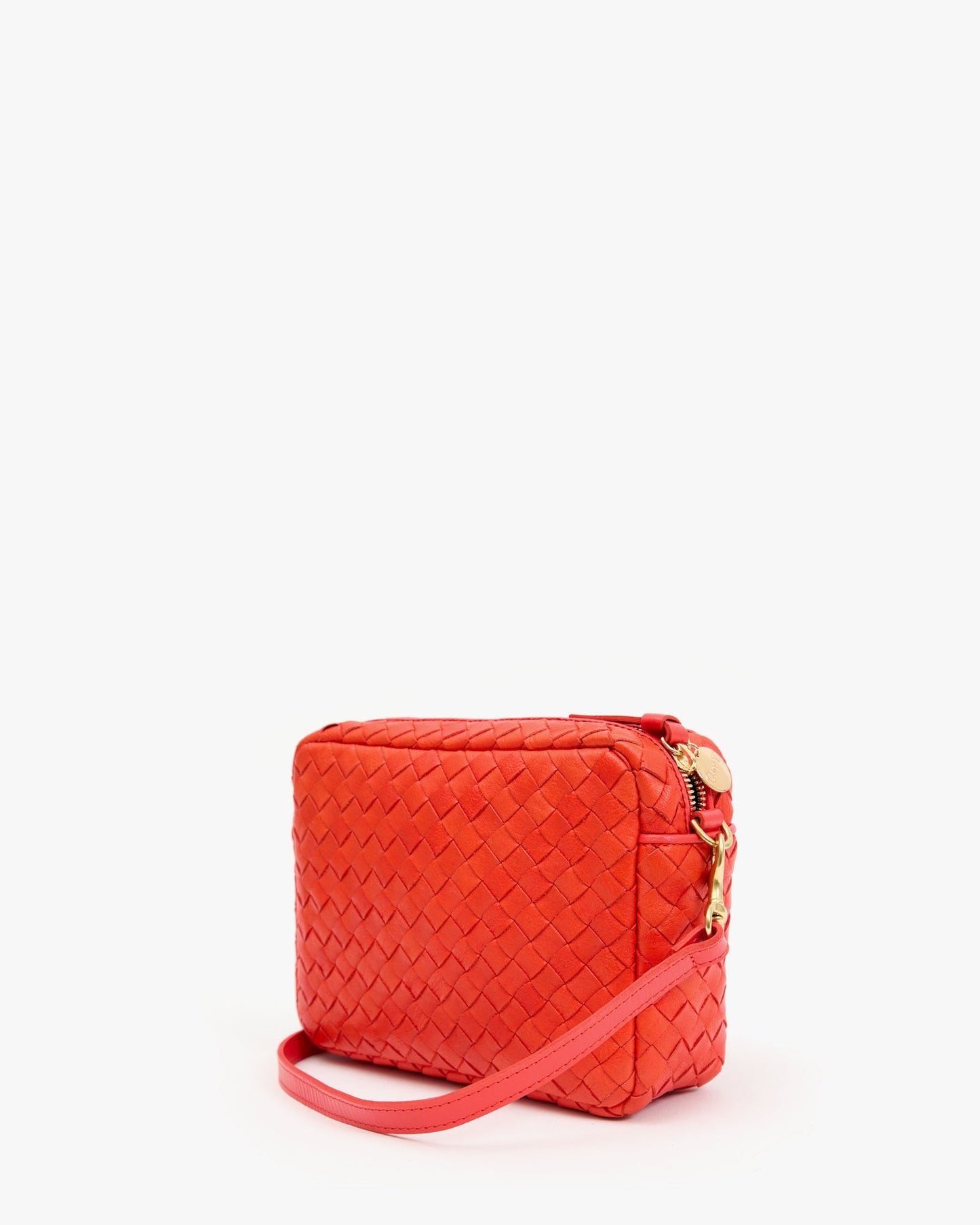 Midi Sac - Woven Diagonal - Bright Poppy