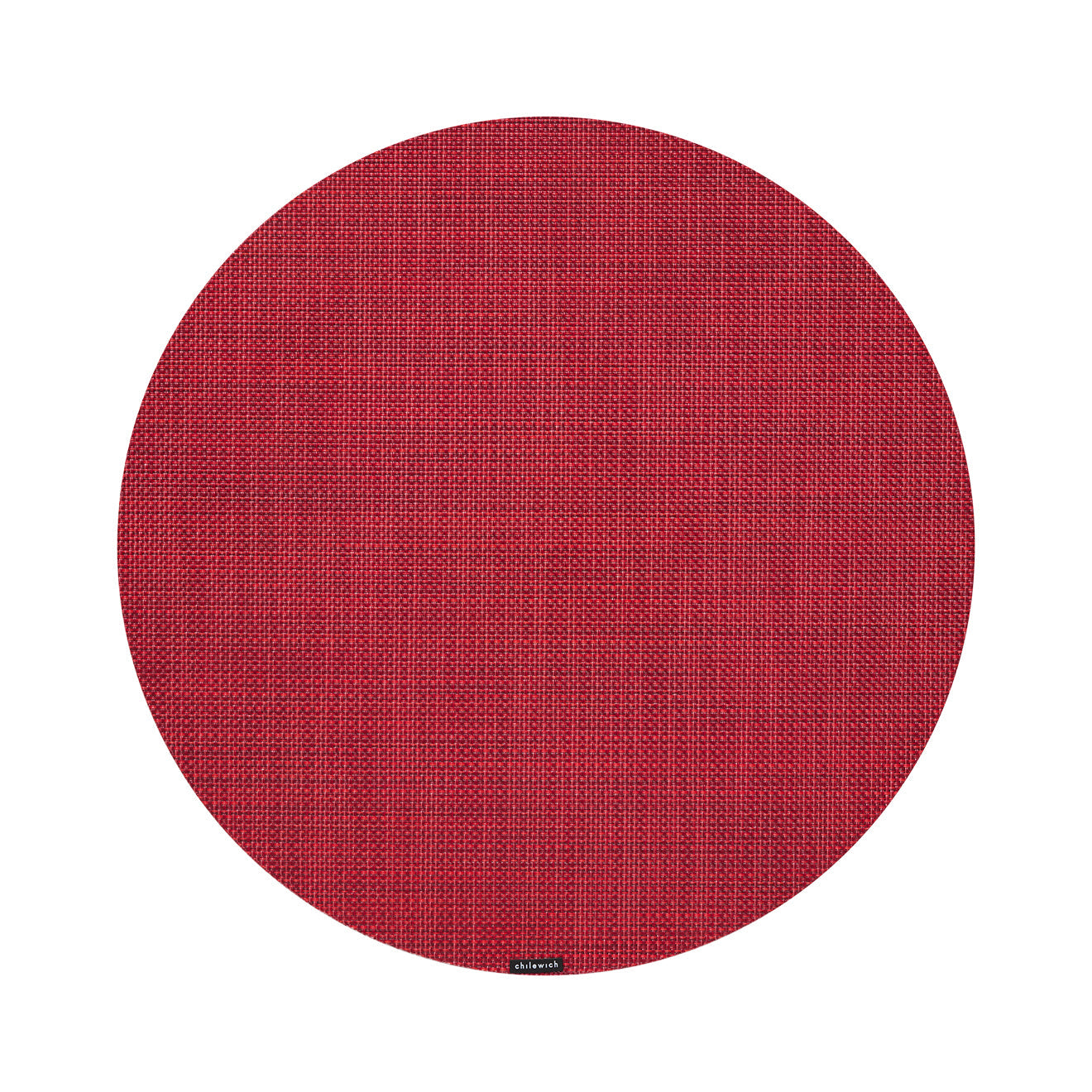 Mini Basketweave 15" Round Table Mat - Scarlet