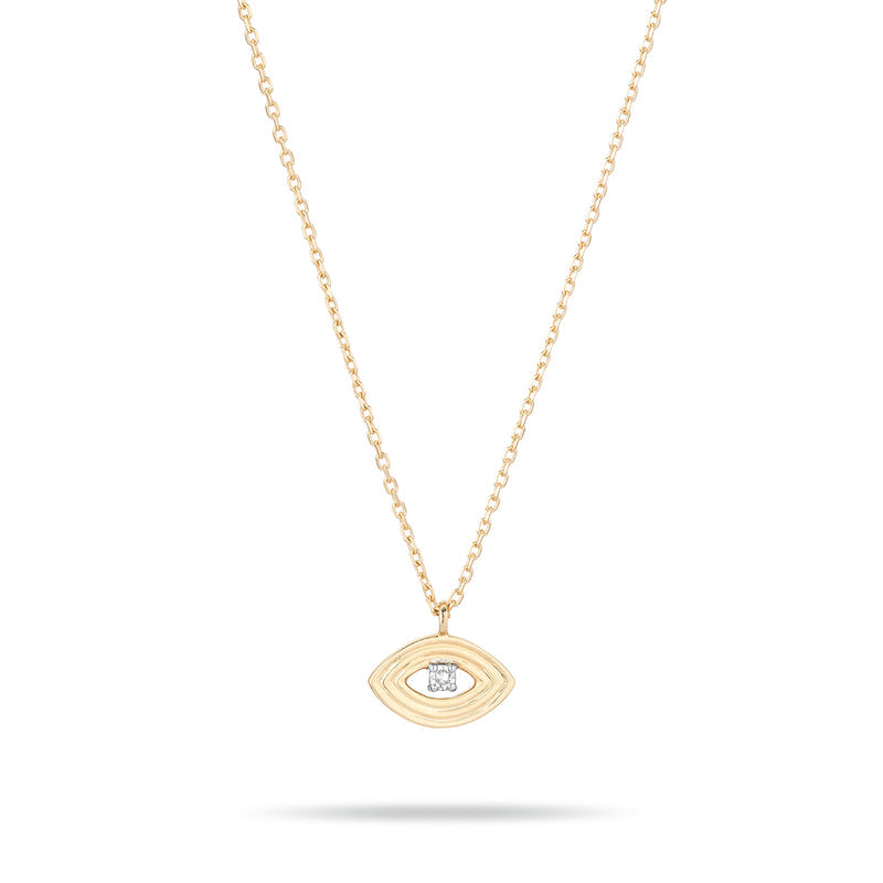 Groovy Single Diamond Evil Eye Necklace