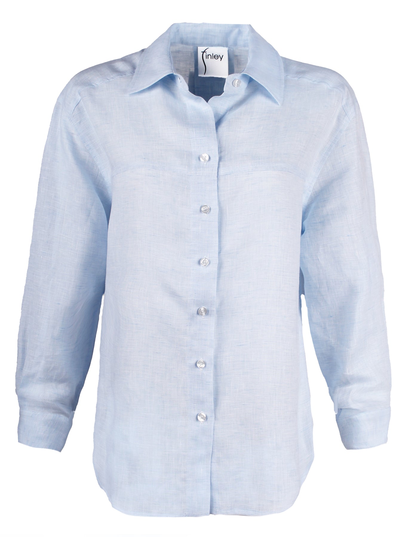 Andrew Linen Boyfriend Shirt - Pale Chambray