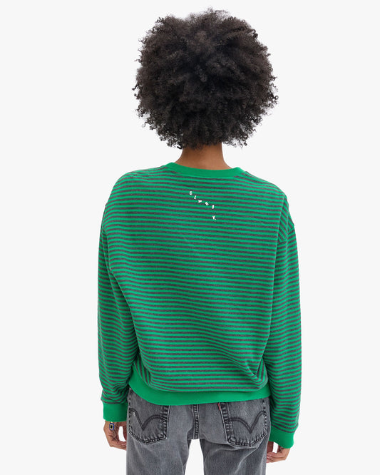 Oversized Sweatshirt - Green/Charcoal Stripe