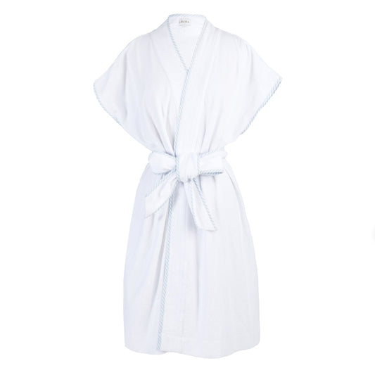 Terry Cotton Robe - Blue