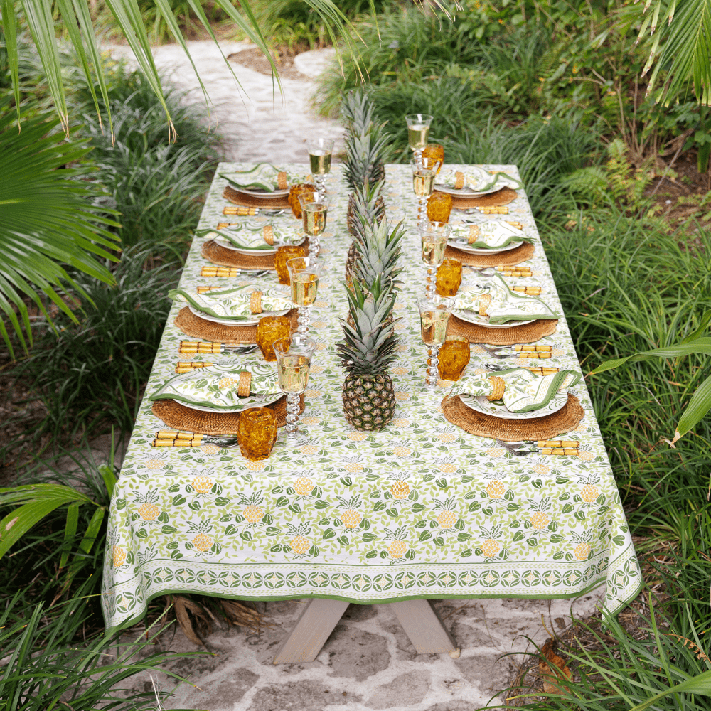 Tablecloth - Pineapple Party Green & Yellow