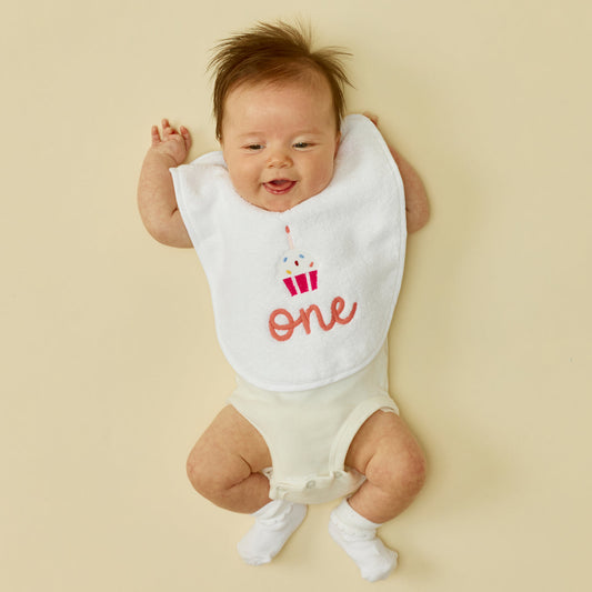 1st Birthday Bib - Pink
