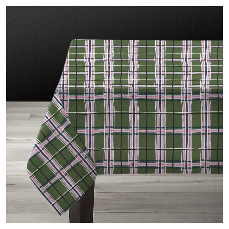Plaid Green Square Tablecloth - 65"x65"