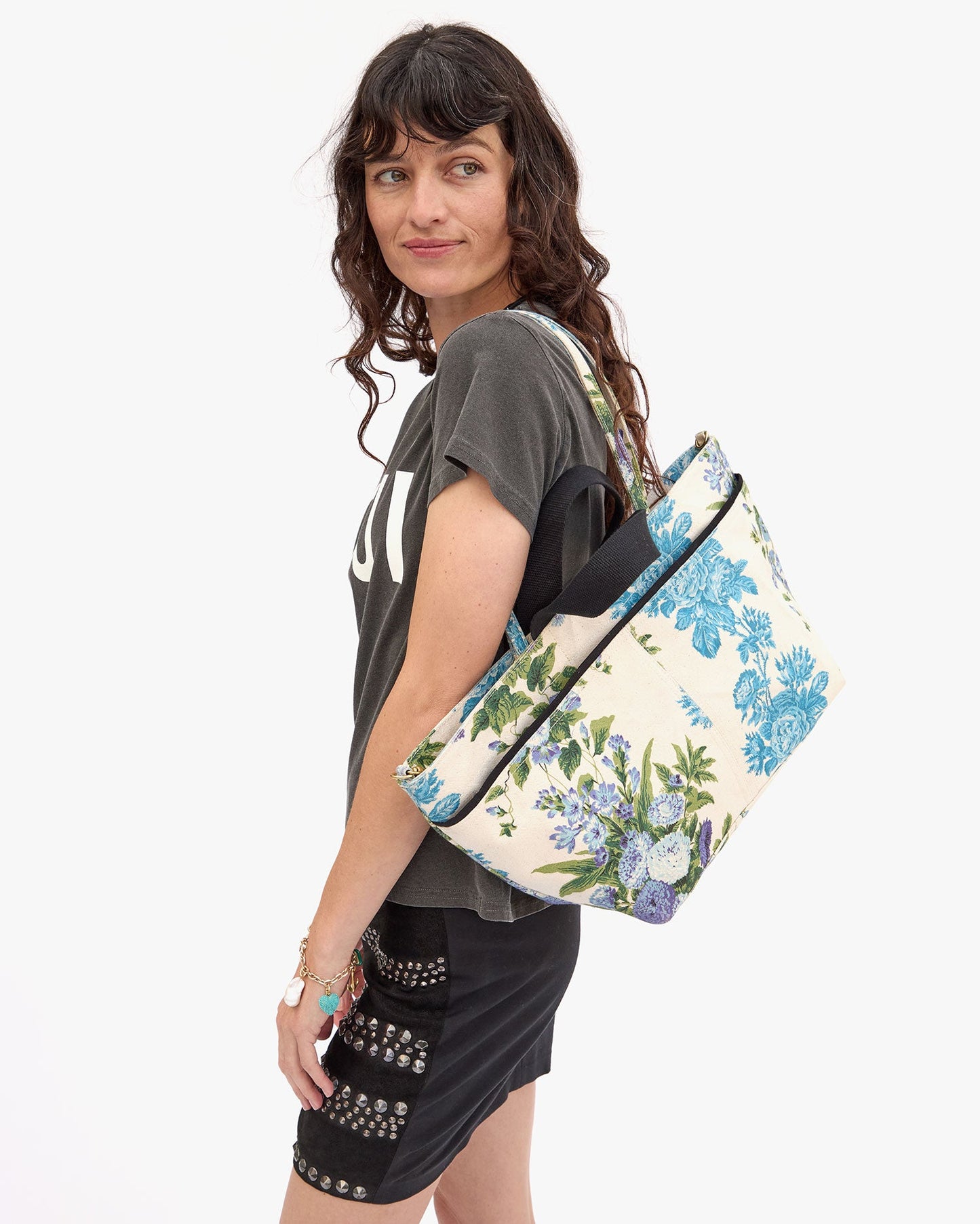 Poche Bateau - Floral Stripe Blue/Cream