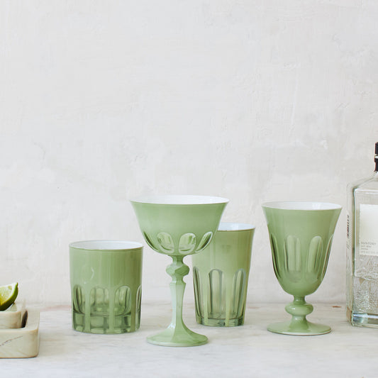 Set of 2 Rialto Coupe Glasses - Color: Pale Sage