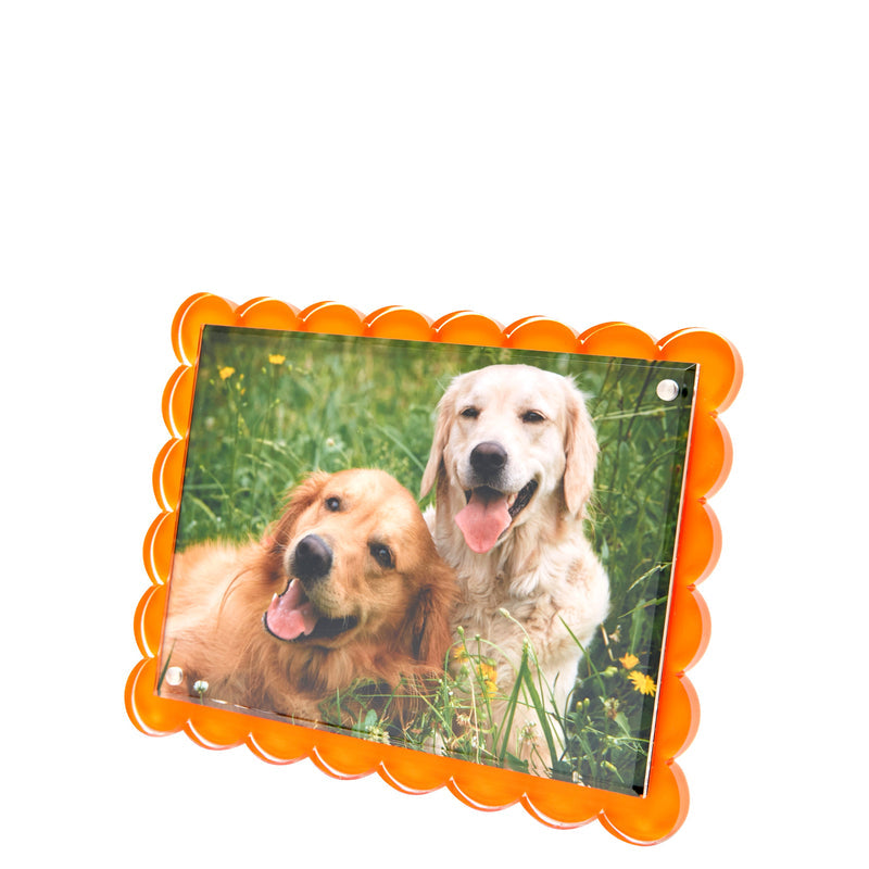 6" x 8" Lucite Scallop Frame - Orange