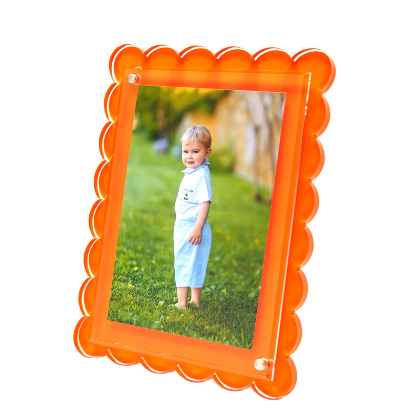 6" x 8" Lucite Scallop Frame - Orange