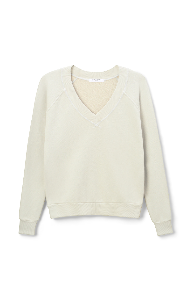 Sinead French Terry V-Neck Sweatshirt Sugar