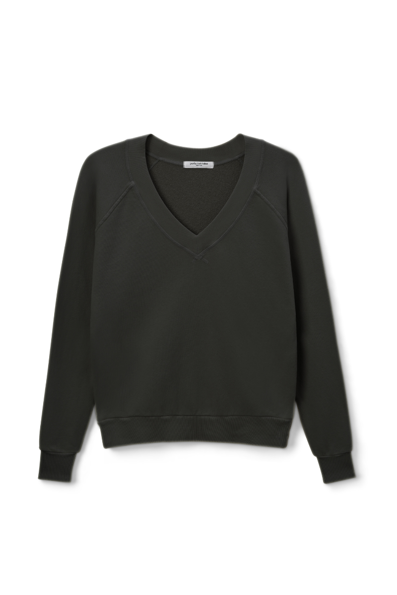 Black v top neck sweatshirt