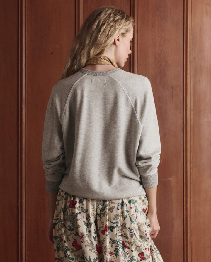 The College Sweatshirt with Rider Graphic - Soft Heather Grey