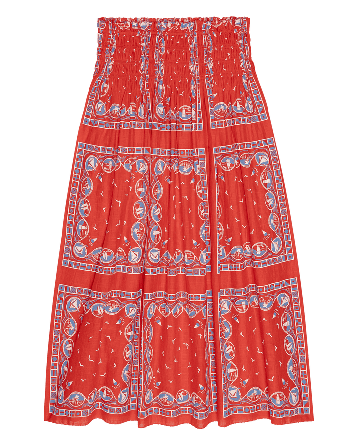 The Canary Skirt - Red Sailboat Bandana