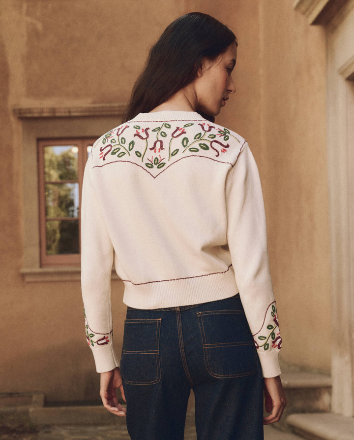 The Western Beaded Cardigan - Natural