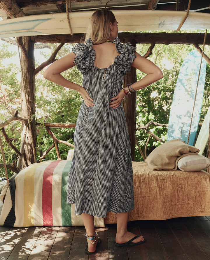The Ruffle Coverup - Black and Cream