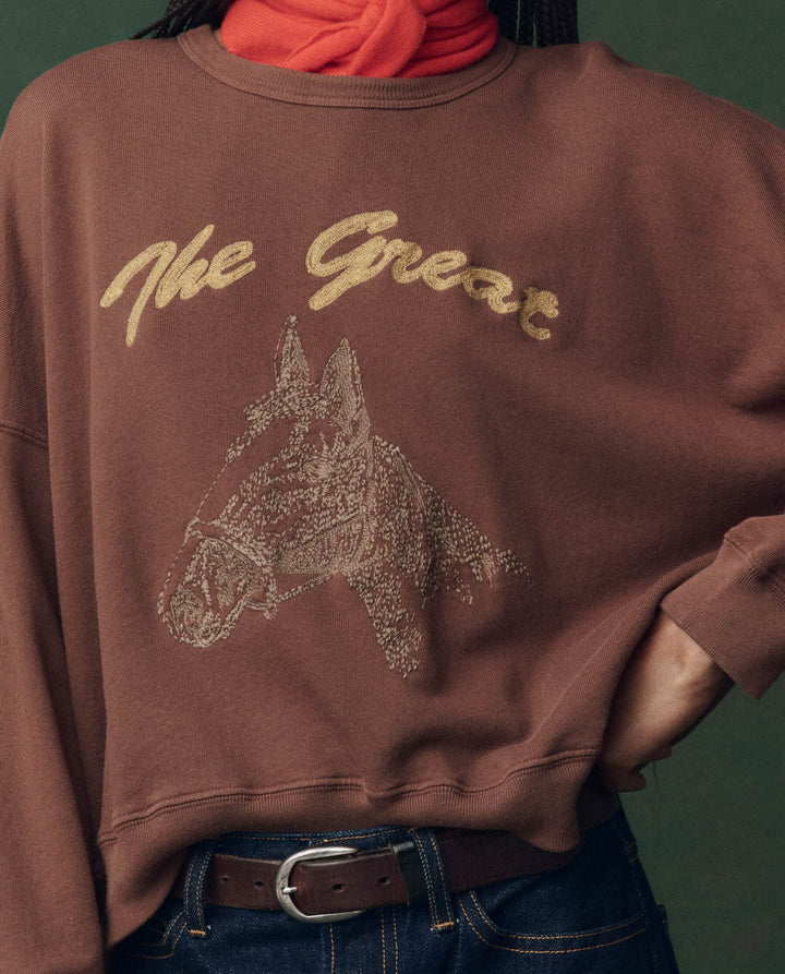 The Teammate Sweatshirt w/Horse Embroidery - Umber