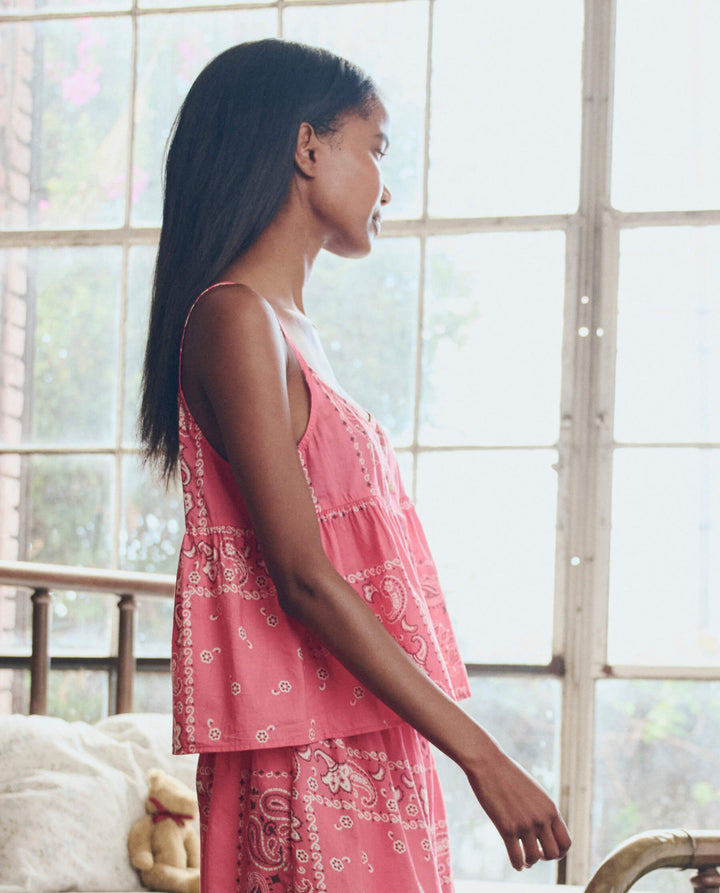 The Nighttime Cami - Pink Bandana Patchwork