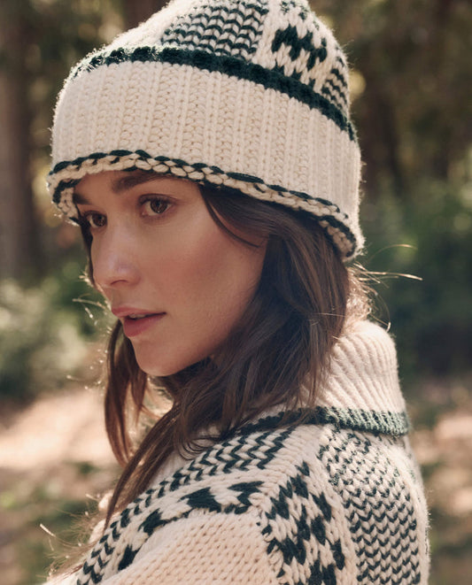 The Chalet Beanie - Cream/Forest