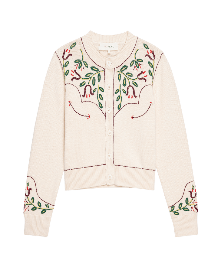 The Western Beaded Cardigan - Natural