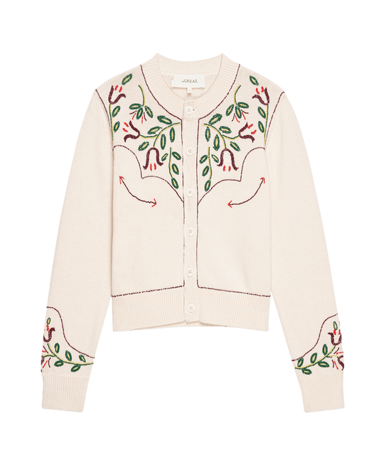 The Western Beaded Cardigan - Natural