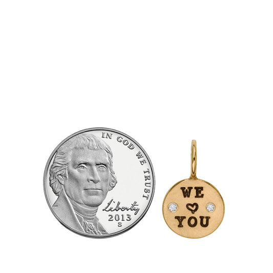 14k Yellow Gold 'We Love You' Round Charm
