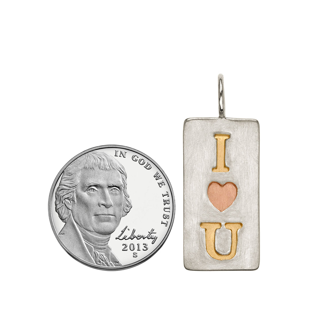 Silver I Heart U ID Tag