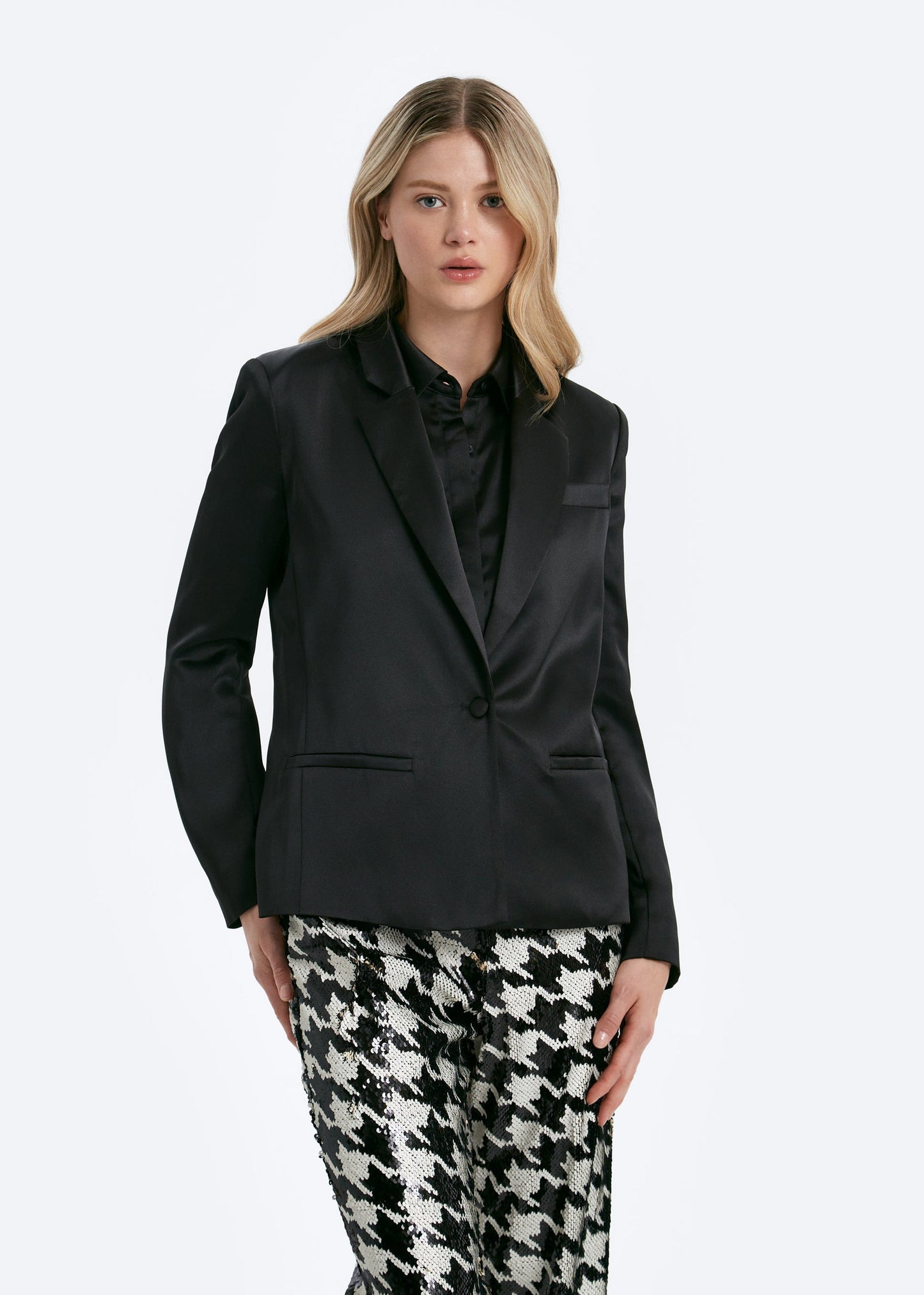 Oversized Satin Blazer - Amy