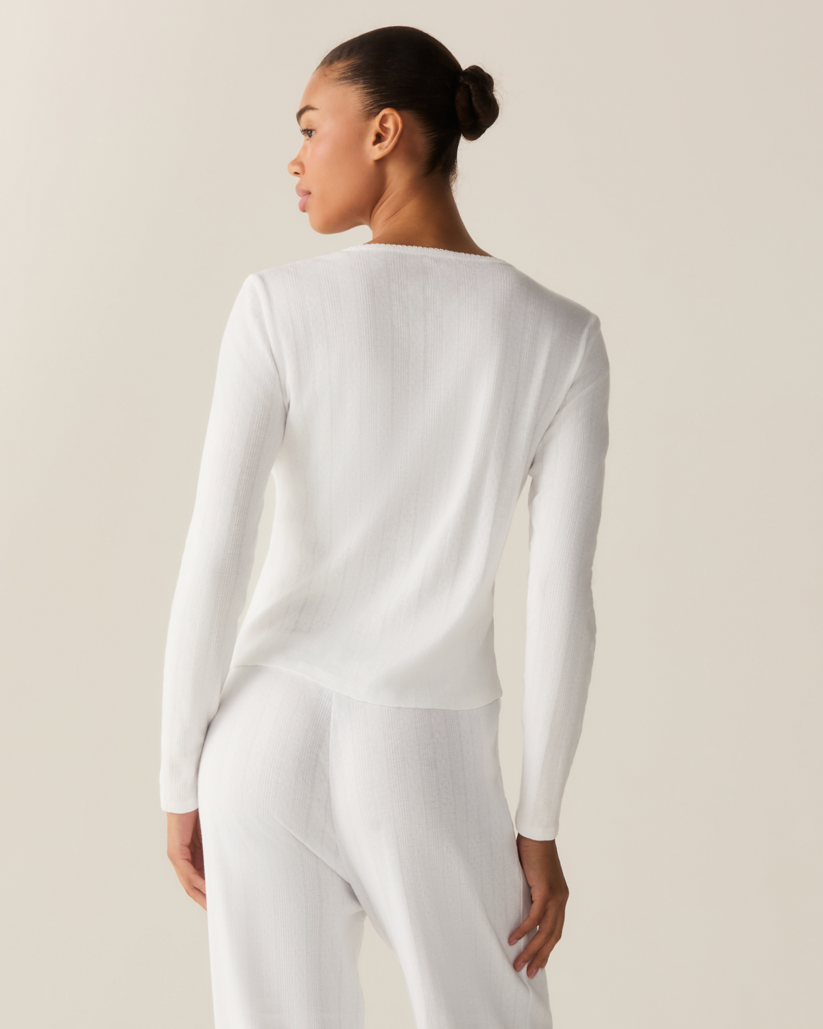 Pointelle Cardigan - White