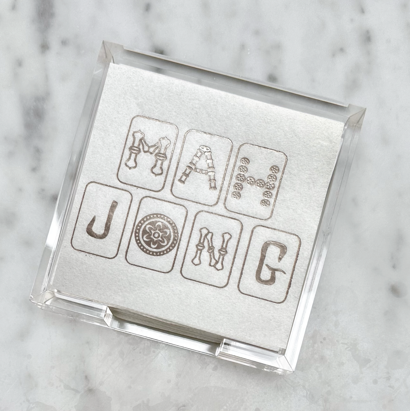 Acrylic Cocktail Napkin Hostess Set: Mah Jong