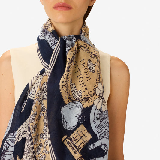 Scarf 100 - Octopus - Navy