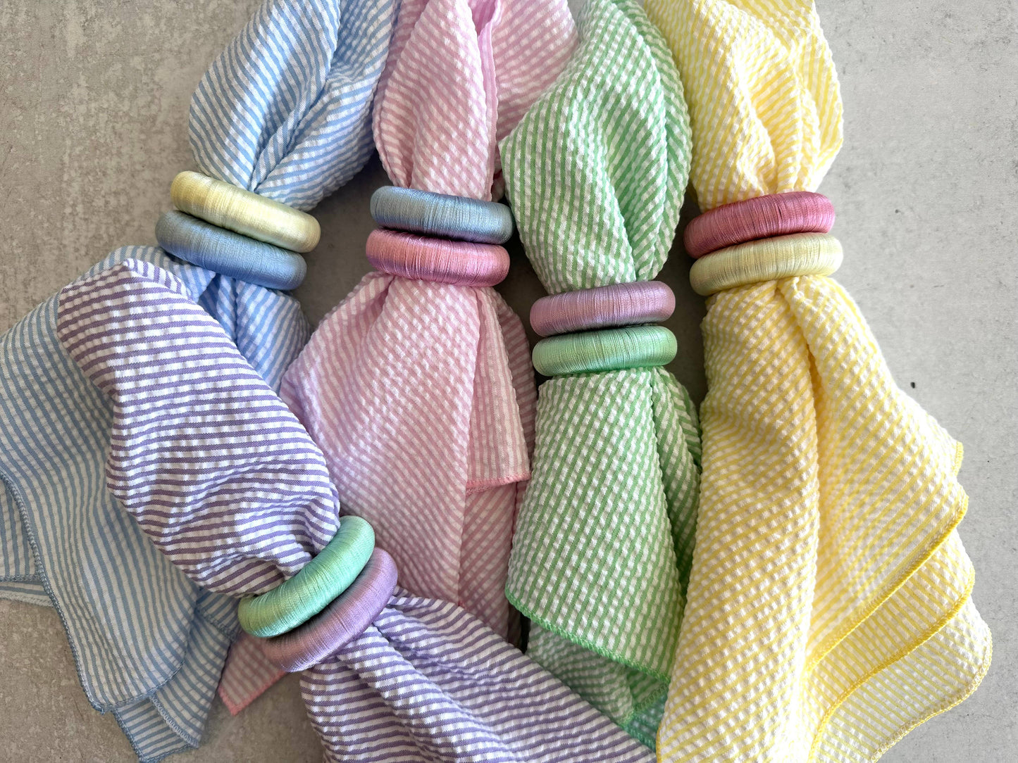 18" Seersucker Everyday Napkins, Set of 4: White