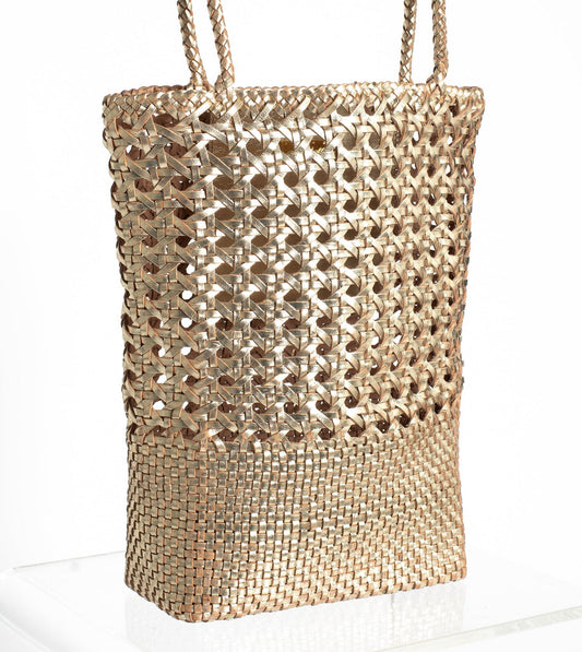 Blaine Weave Tote Bag - Gold